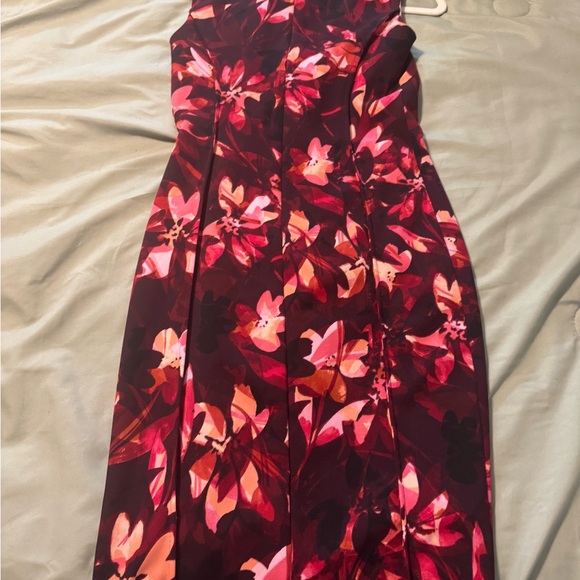 Calvin Klein Pink and Black Floral Midi Dress - Picture 4 of 8